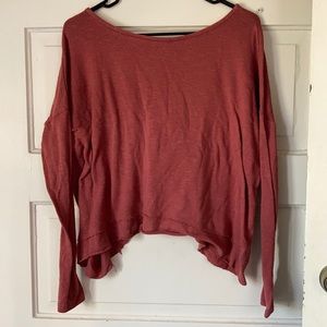 Light sweater with seam detailing & flapped back
